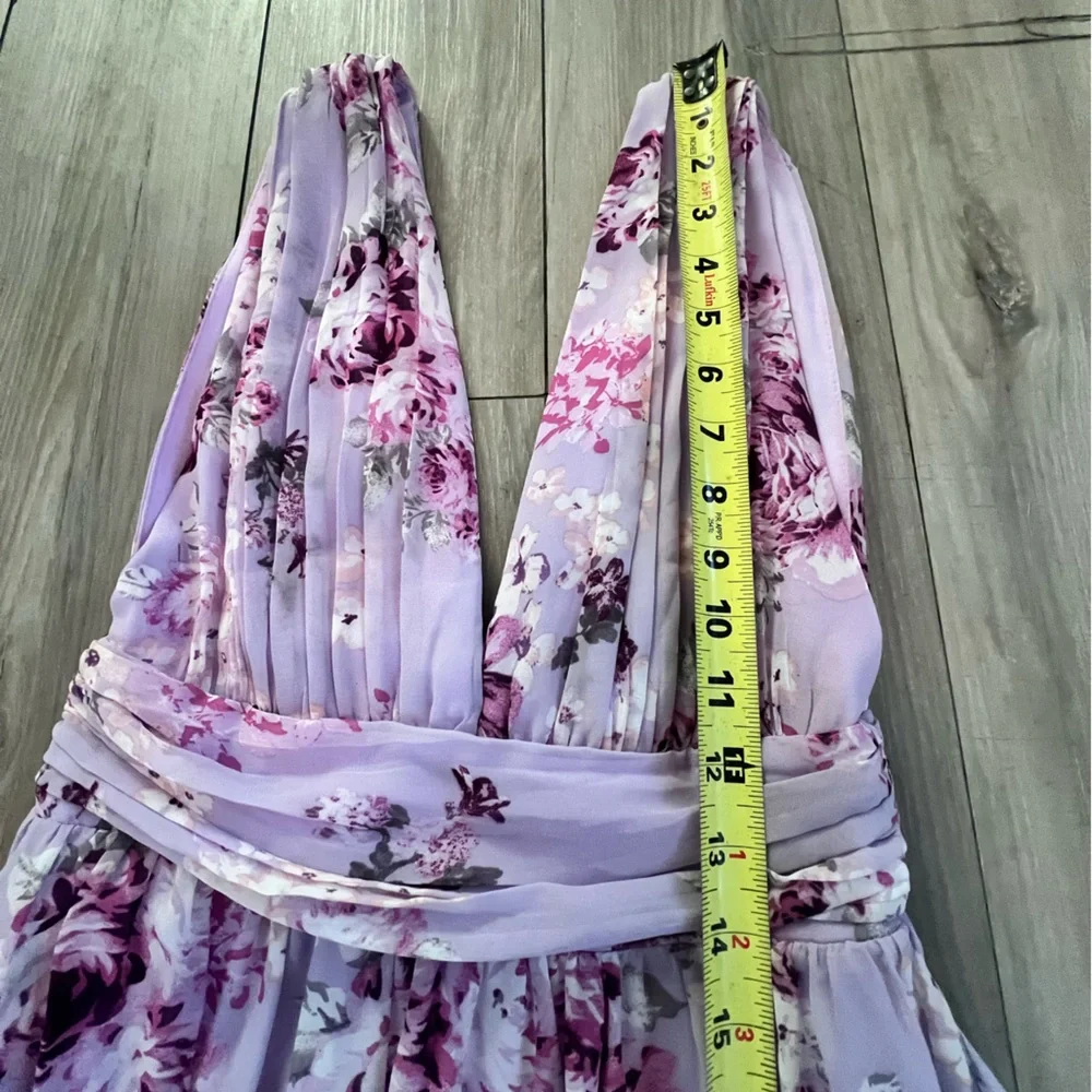 Lulus Floral Maxi Dress Formal Lilac Purple Gown Bridesmaid Womens XS